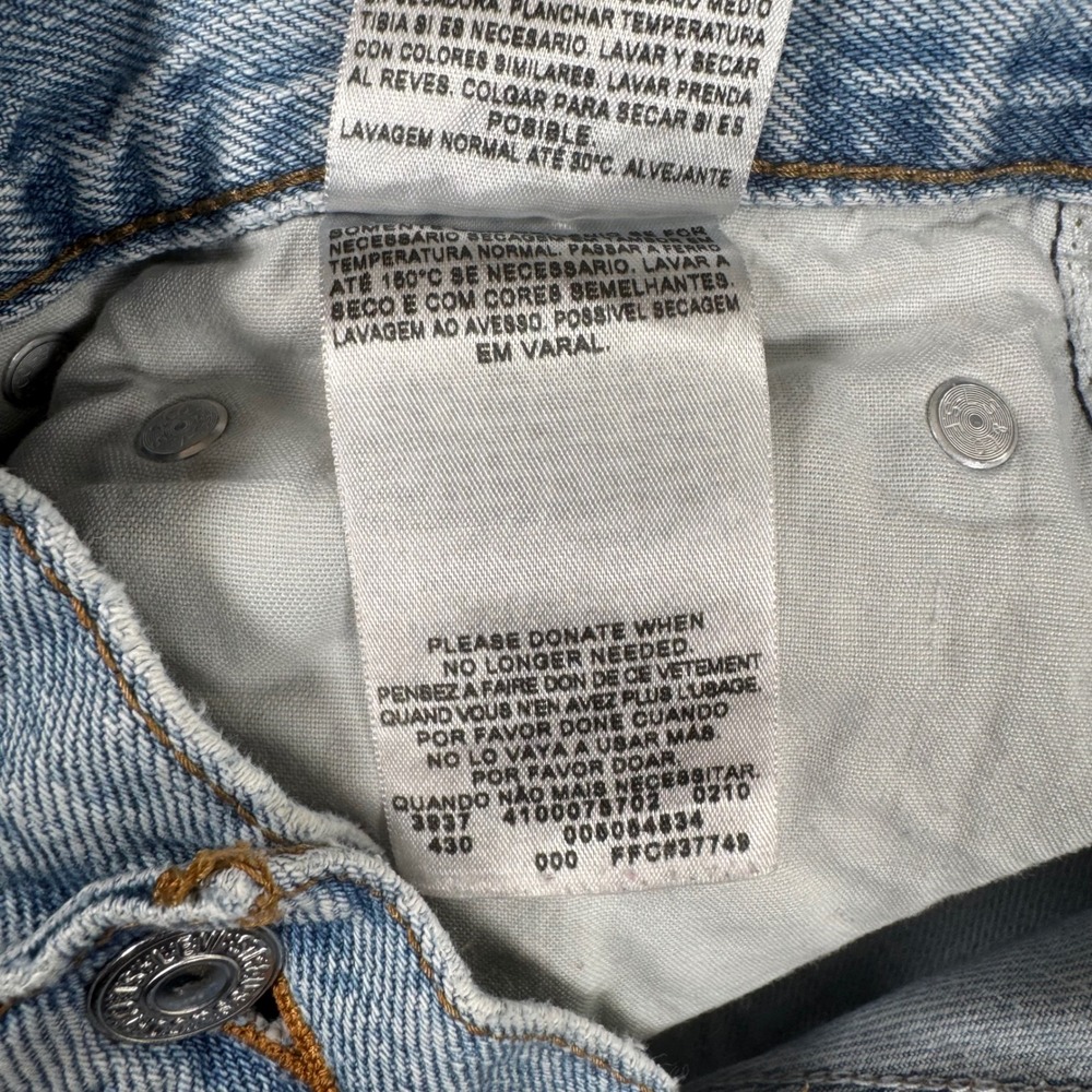 Levi's 505 Regular Fit Jeans Mens 34x29 Light Wash Straight Leg Denim - Picture 9 of 10
